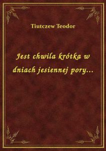 Jest chwila krótka w dniach jesiennej pory...