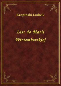 List do Marii Wirtemberskiej