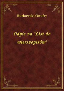 Odpis na \List do wierszopisów\